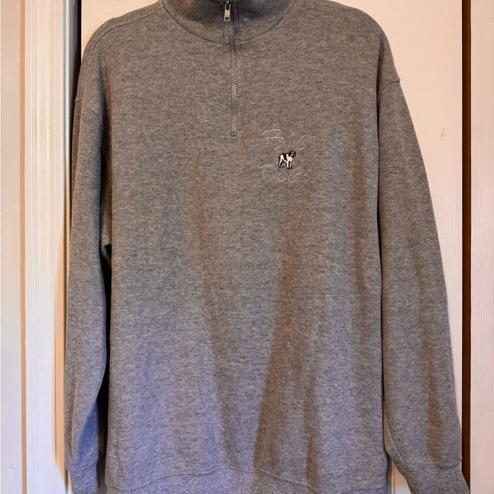 Men’s Big Dog Gray Half-Zip Long Sleeve Men's Sweater Size Medium